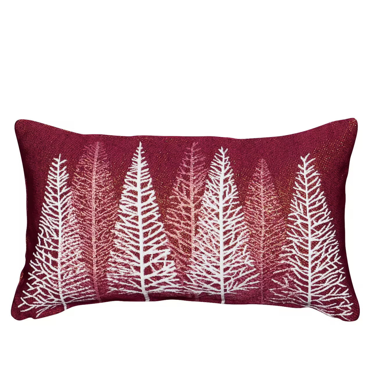 Dekoračný návlek MOTIV LUREX stromčeky červená