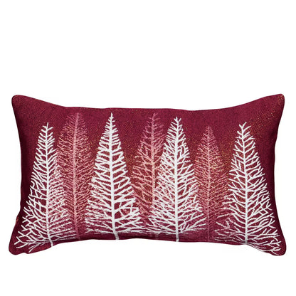 Dekoračný návlek MOTIV LUREX stromčeky červená