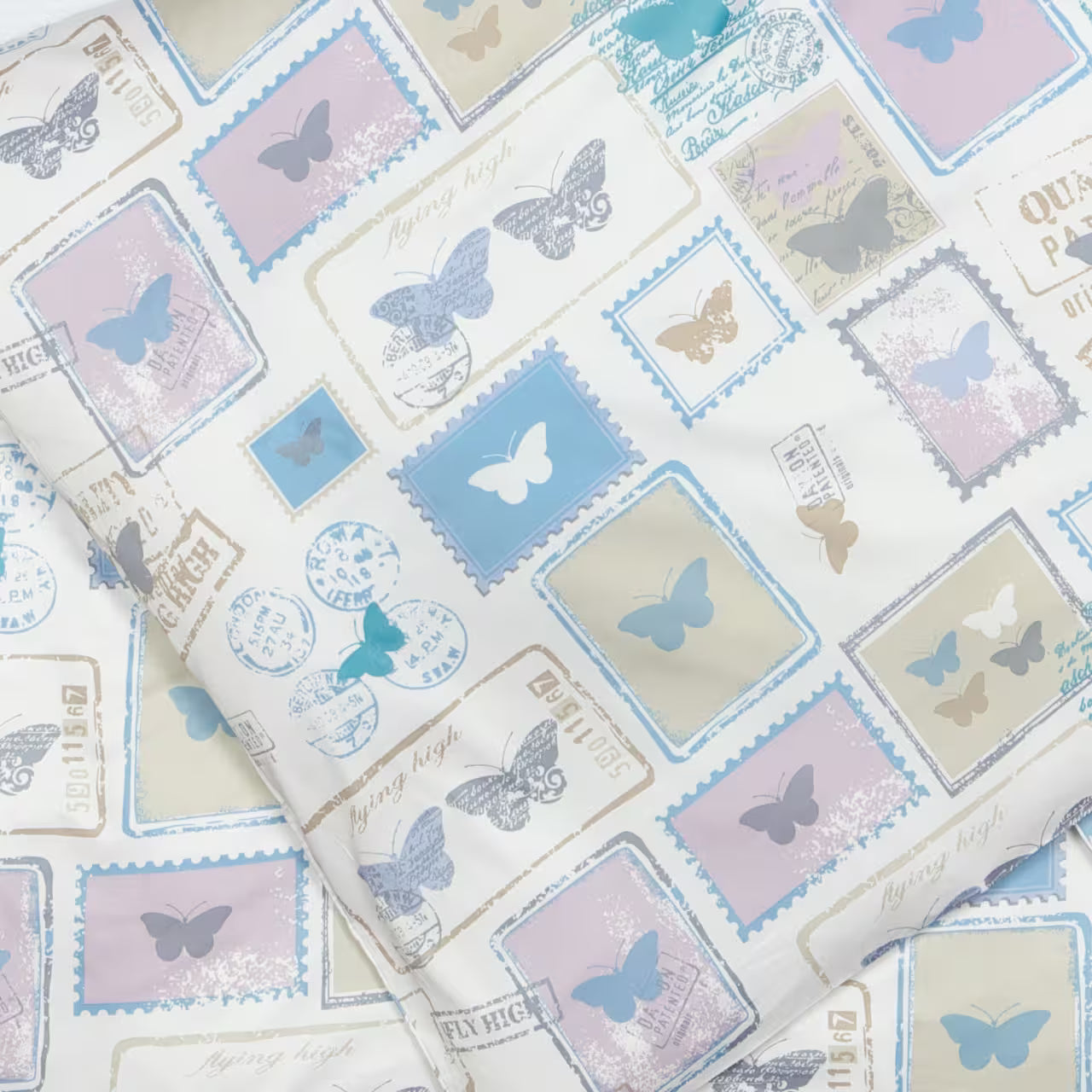 Obliečky SATÉN PLUS známky motýle