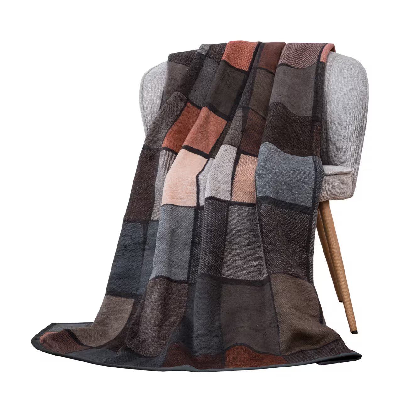 Deka VELURO mozaika hnedá hrdzavá