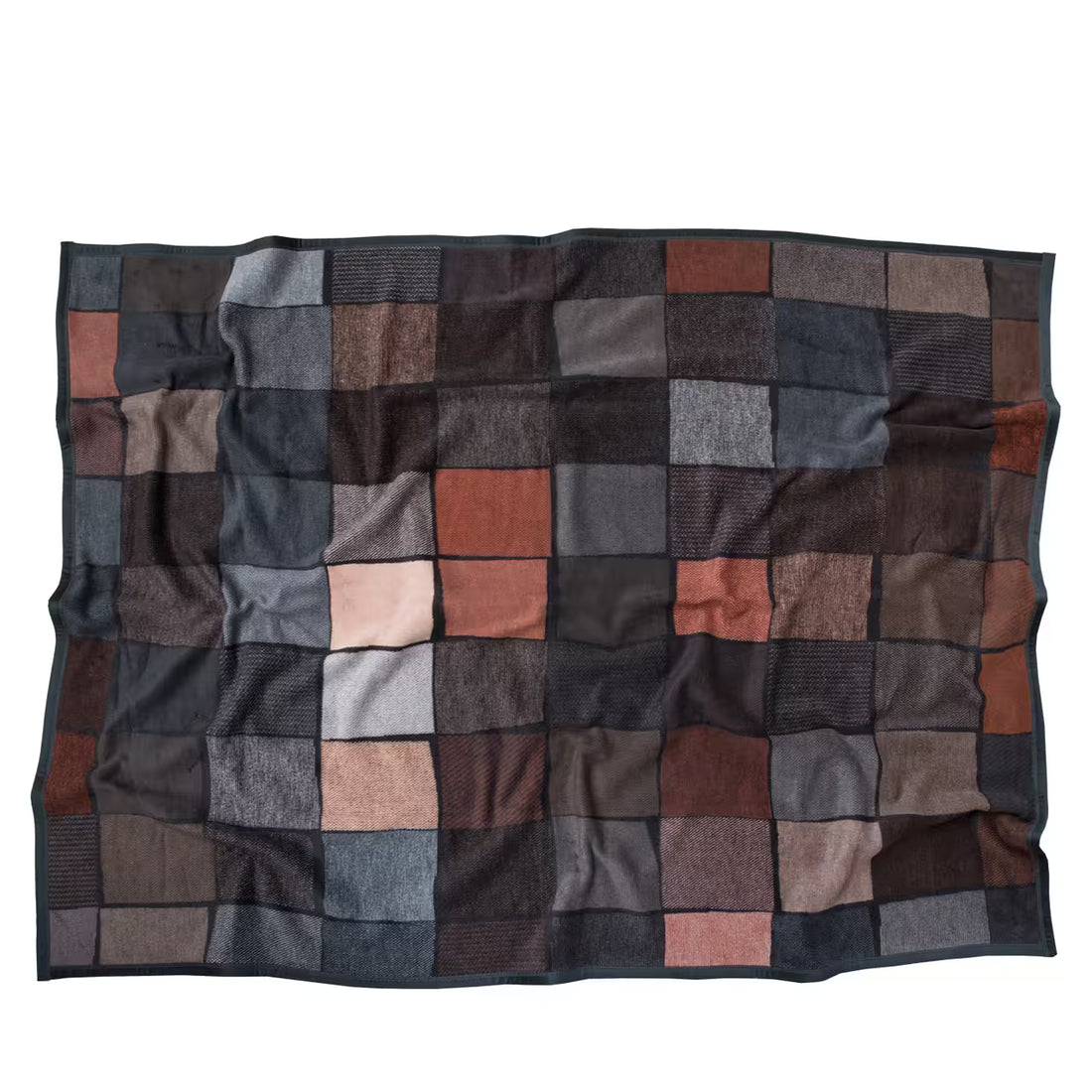 Deka VELURO mozaika hnedá hrdzavá
