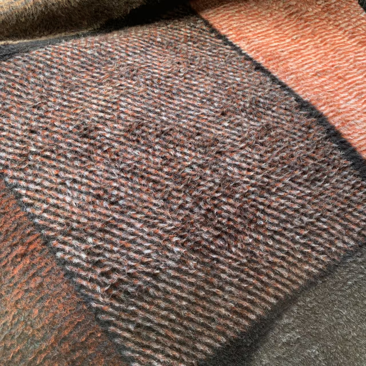 Deka VELURO mozaika hnedá hrdzavá