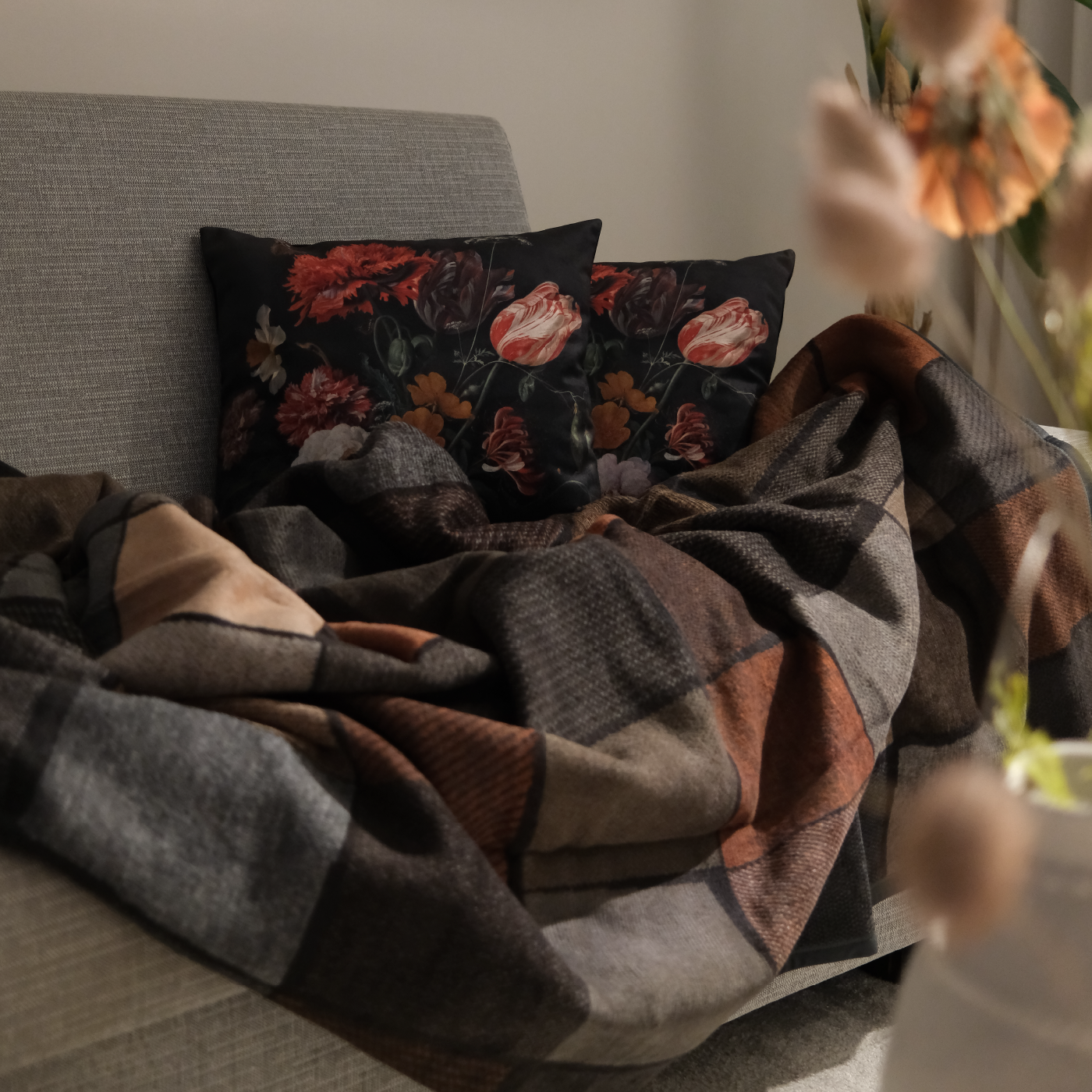 Deka VELURO mozaika hnedá hrdzavá