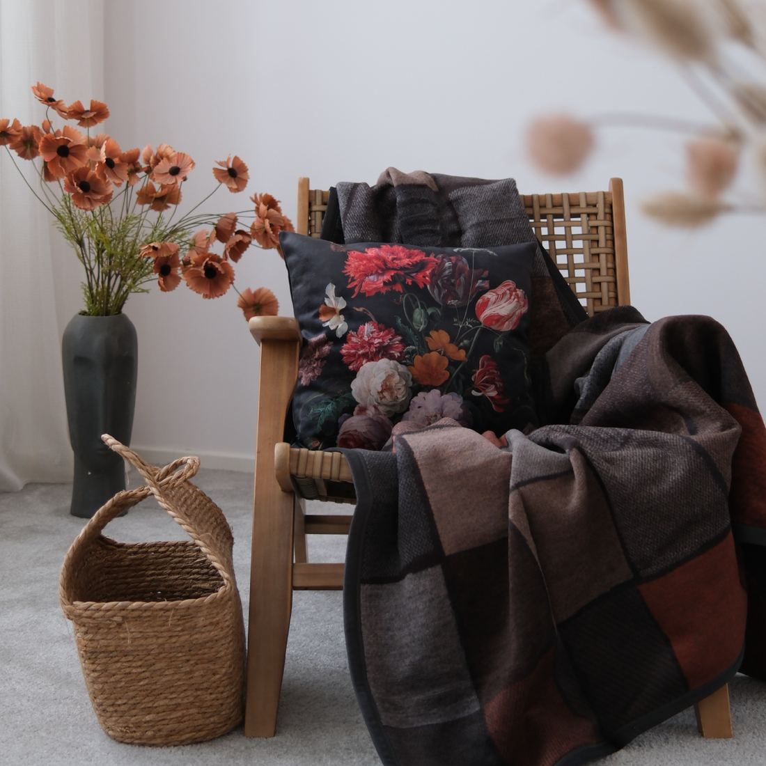 Deka VELURO mozaika hnedá hrdzavá