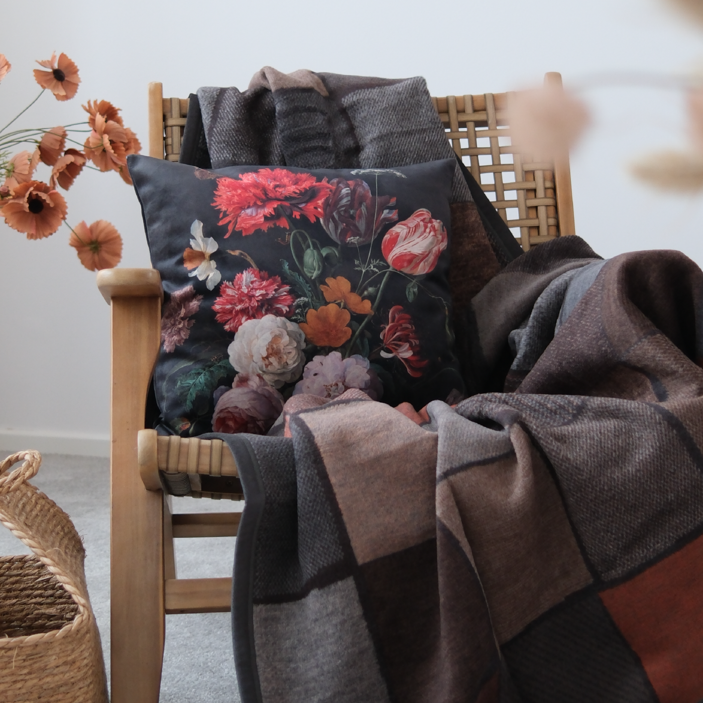 Deka VELURO mozaika hnedá hrdzavá