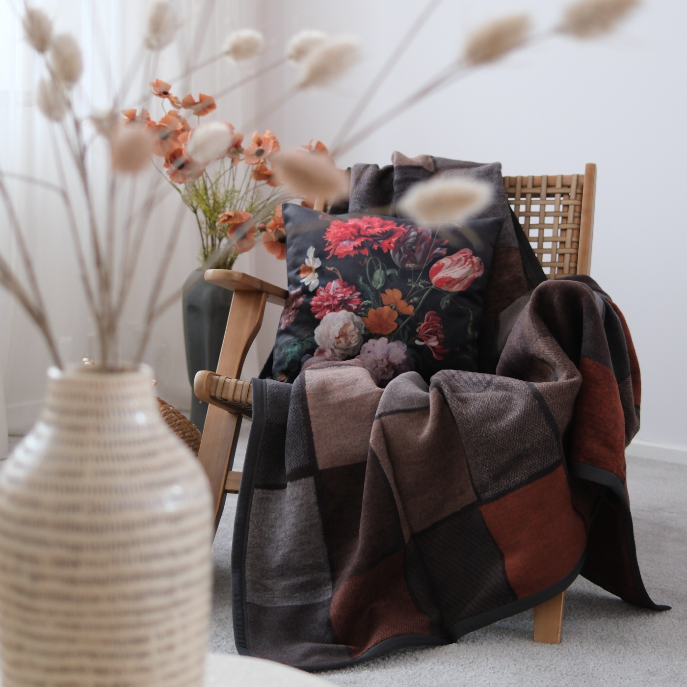 Deka VELURO mozaika hnedá hrdzavá