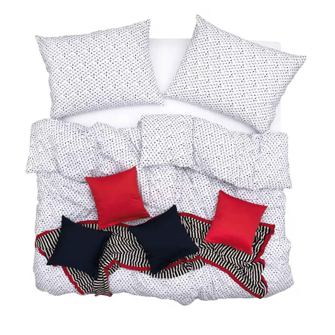 Obliečky KLASIK navy biela modrá