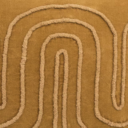 Dekoračný návlek COTTON VELVET meandry okrová