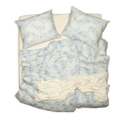 Obliečky JERSEY perie sivá smotanová