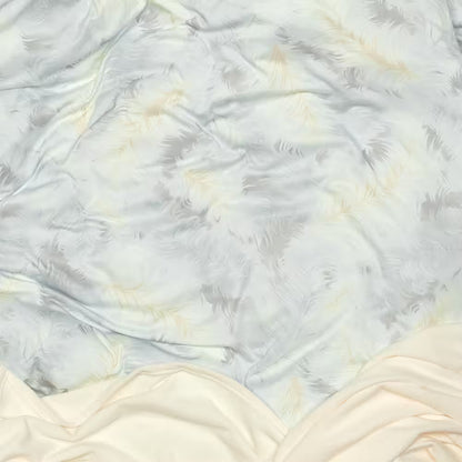 Obliečky JERSEY perie sivá smotanová