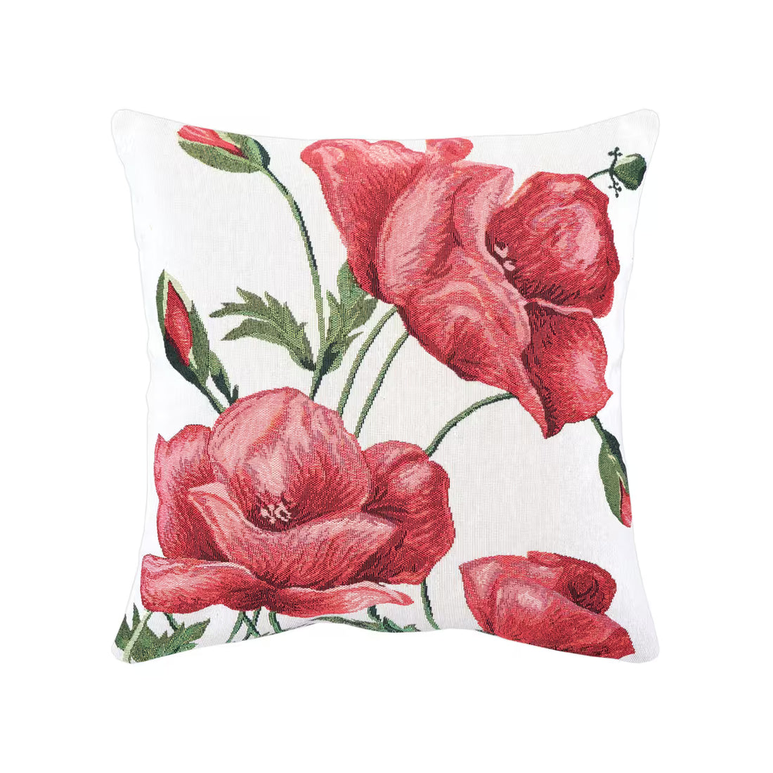 Dekoračný návlek MOTIV poppy biela červená