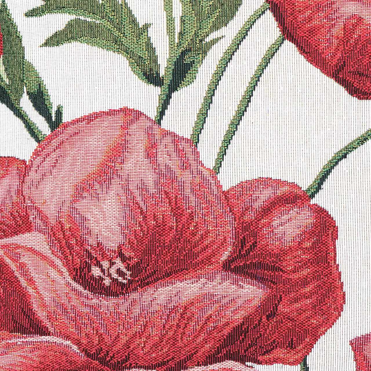 Dekoračný návlek MOTIV poppy biela červená