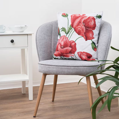 Dekoračný návlek MOTIV poppy biela červená