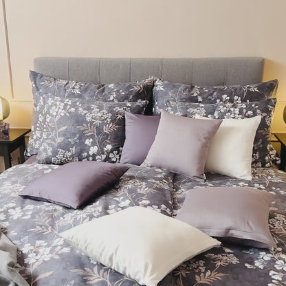 Obliečky SATÉN DESIGN avita tmavá sivá