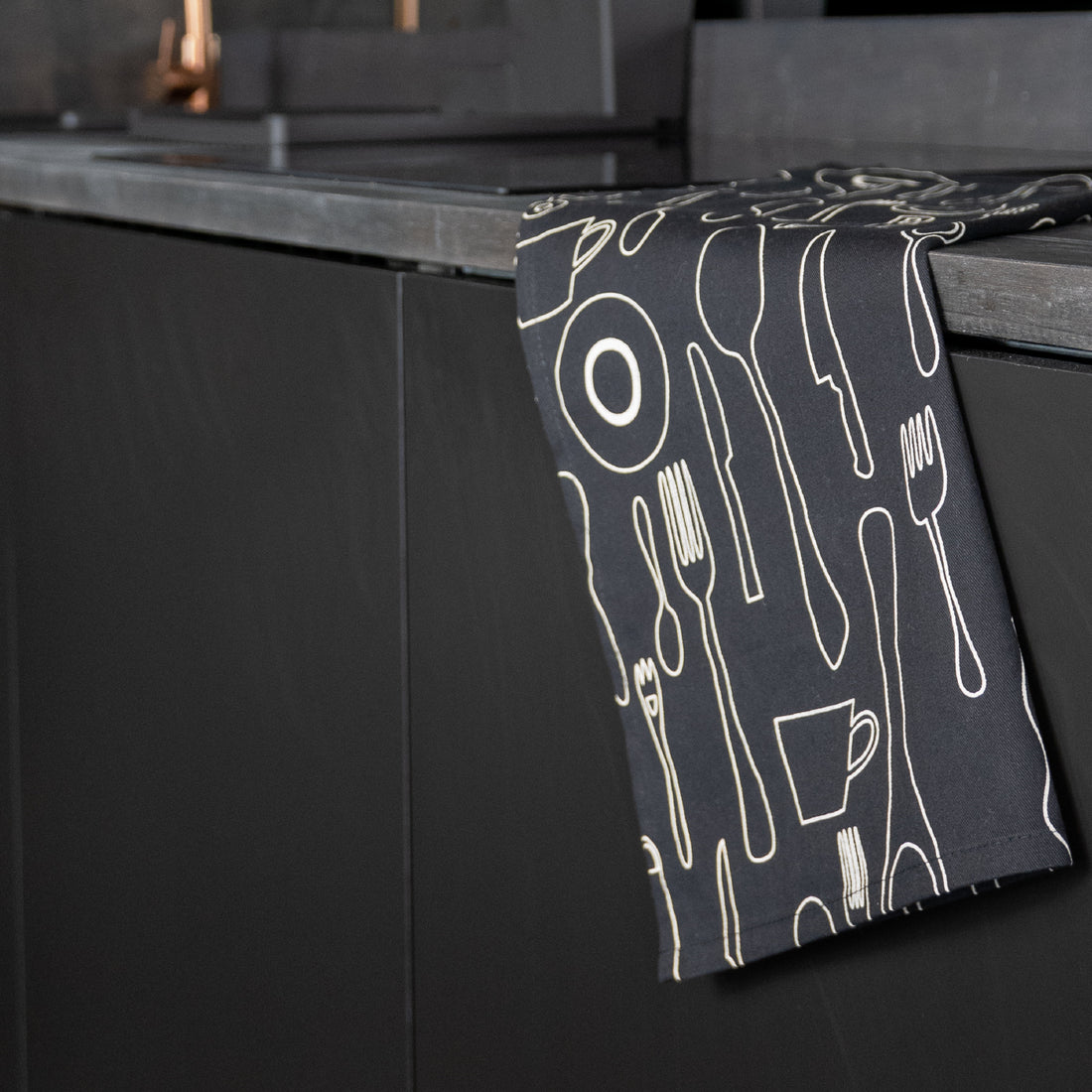 Utierka DEKORO príbory čierna béžová