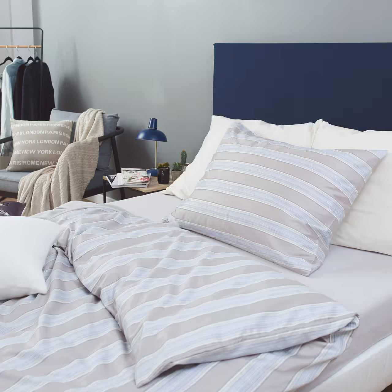 Obliečky SATÉN PLUS pruhy béžová