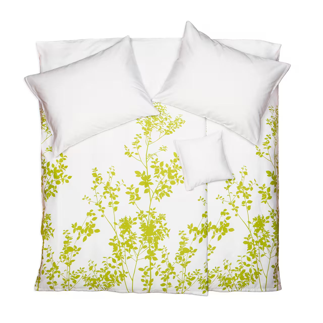 Obliečky SATÉN PLUS rastliny biela zelená