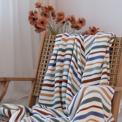 Deka pletená RIB pruhy multi