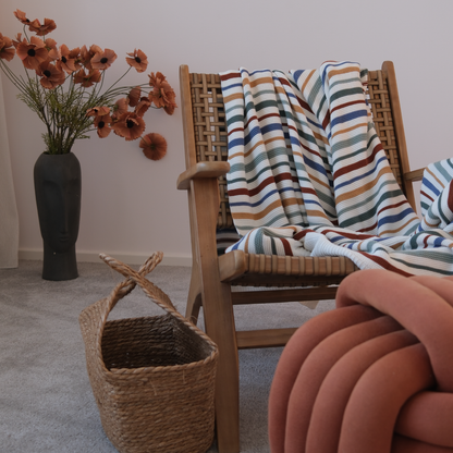 Deka pletená RIB pruhy multi