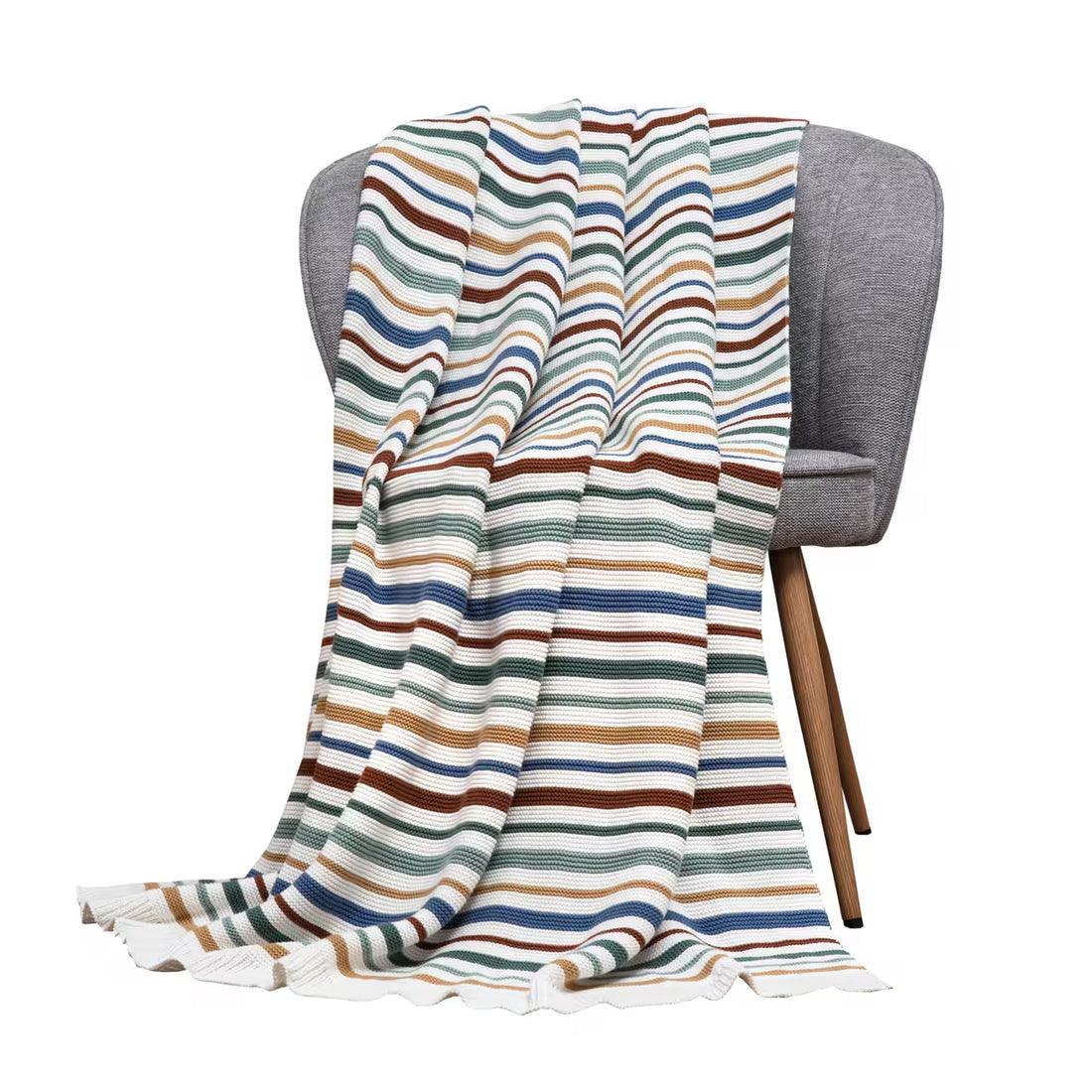 Deka pletená RIB pruhy multi