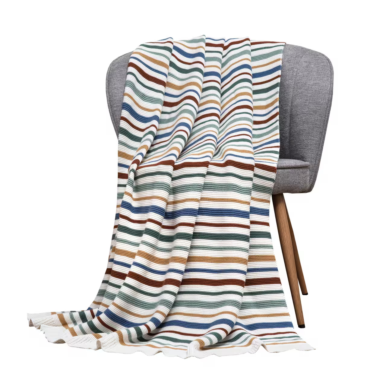 Deka pletená RIB pruhy multi