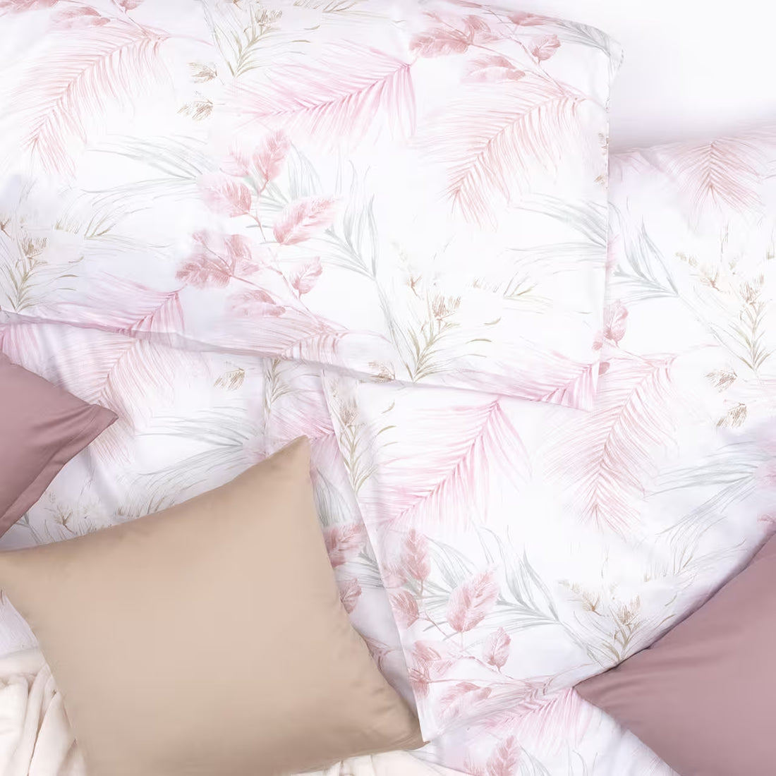 Obliečky SATÉN DESIGN sarah ružová zelená