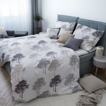 Obliečky SATÉN DESIGN forest béžová sivá