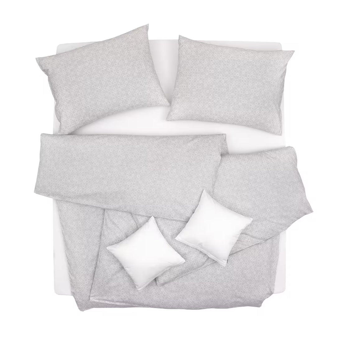 Obliečky SATÉN PLUS mini štvorce svetlá sivá