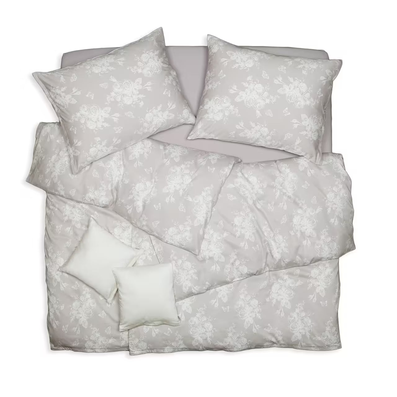 Obliečky SATÉN PLUS ruža béžová biela