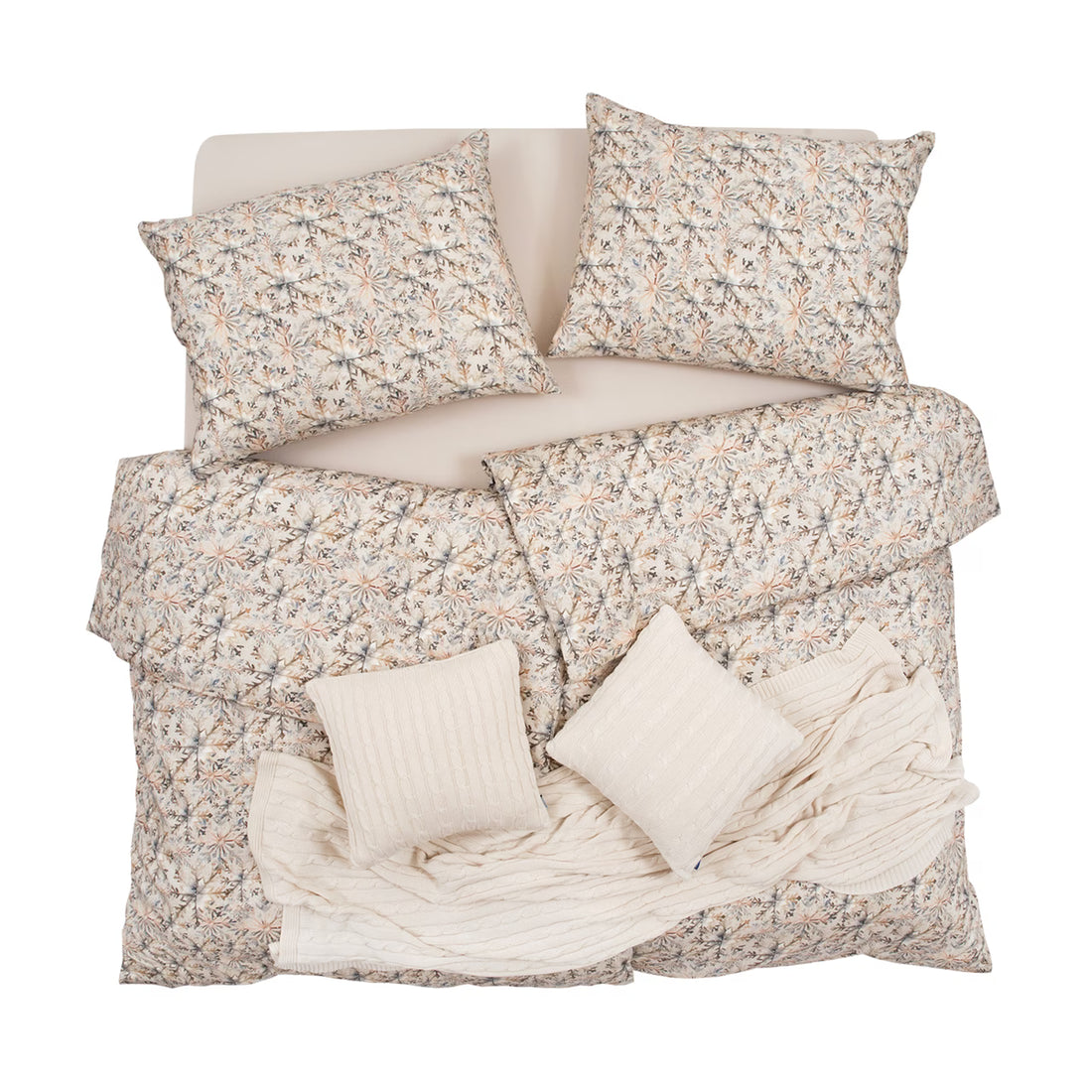 Obliečky SATÉN DESIGN vločky béžová