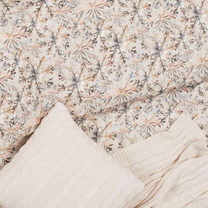 Obliečky SATÉN DESIGN vločky béžová