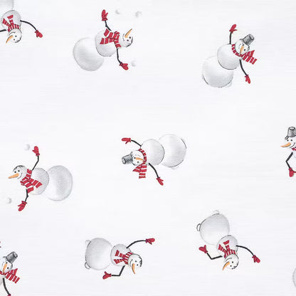 Obliečky JERSEY snehuliaci biela červená