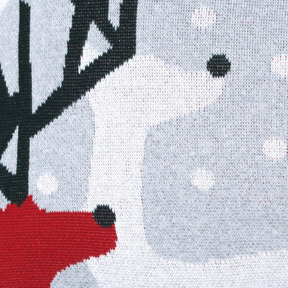 Dekoračný návlek pletený DESIGN soby sivá červená