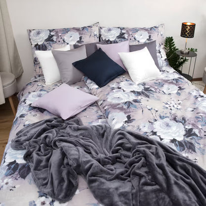 Obliečky SATÉN DESIGN stella fialová sivá