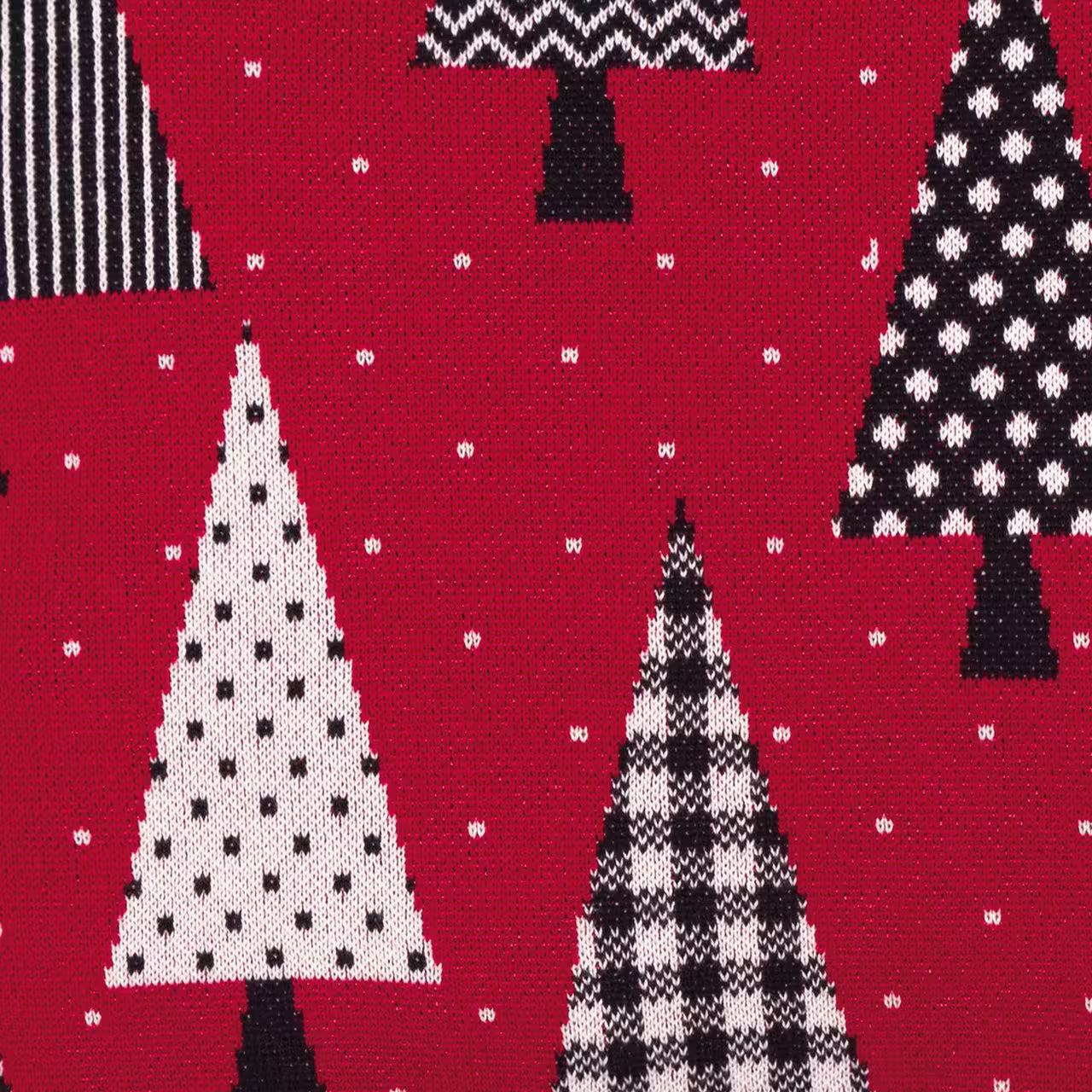 Dekoračný návlek pletený DESIGN stromy červená čierna