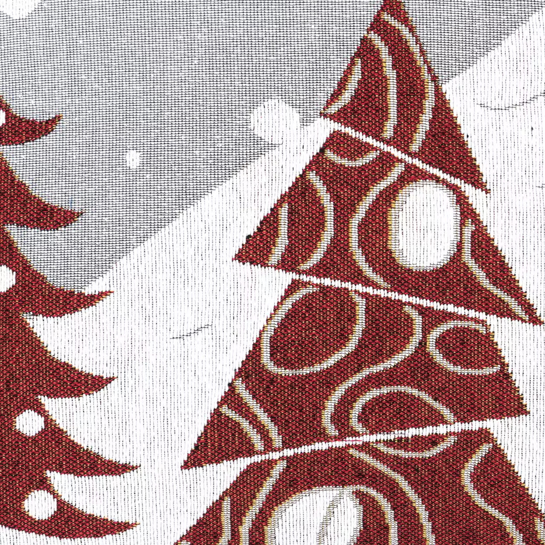 Dekoračný návlek MOTIV stromy a vločky biela červená