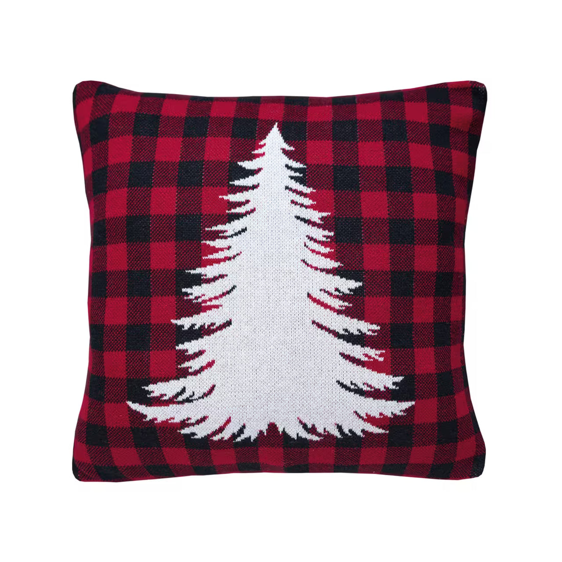 Dekoračný návlek pletený DESIGN biely strom káro