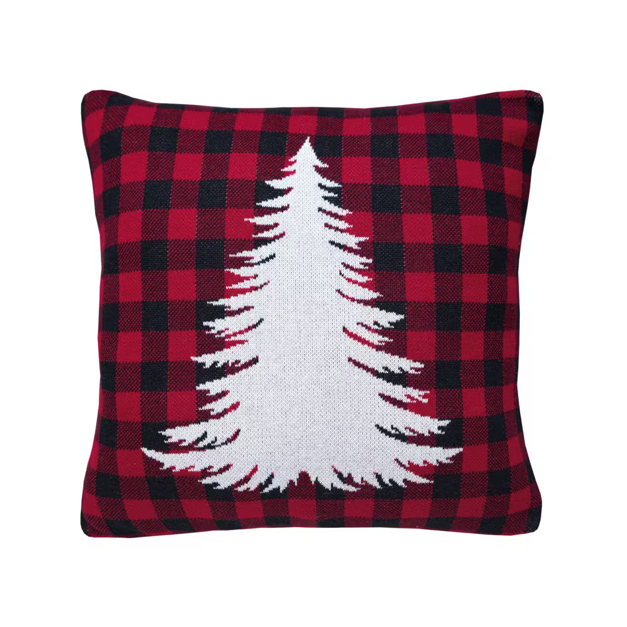 Dekoračný návlek pletený DESIGN biely strom káro