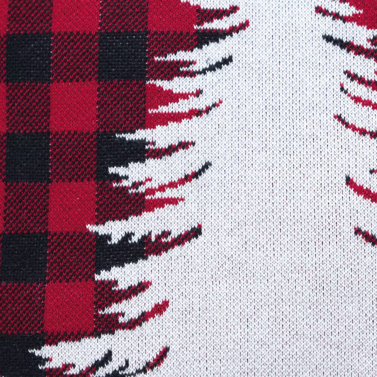 Dekoračný návlek pletený DESIGN biely strom káro