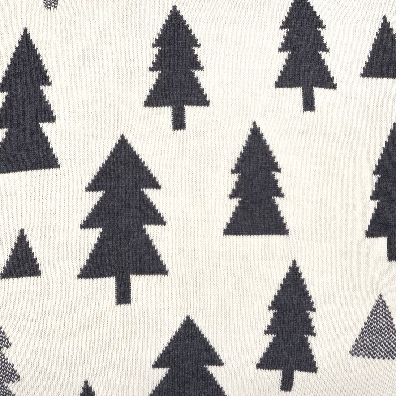 Dekoračný návlek pletený DESIGN stromčeky smotanová sivá