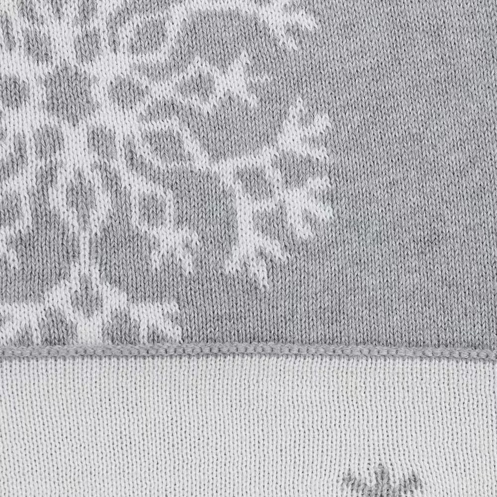 Deka pletená SUOMI vločky sivá smotanová