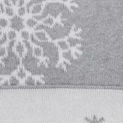 Deka pletená SUOMI vločky sivá smotanová