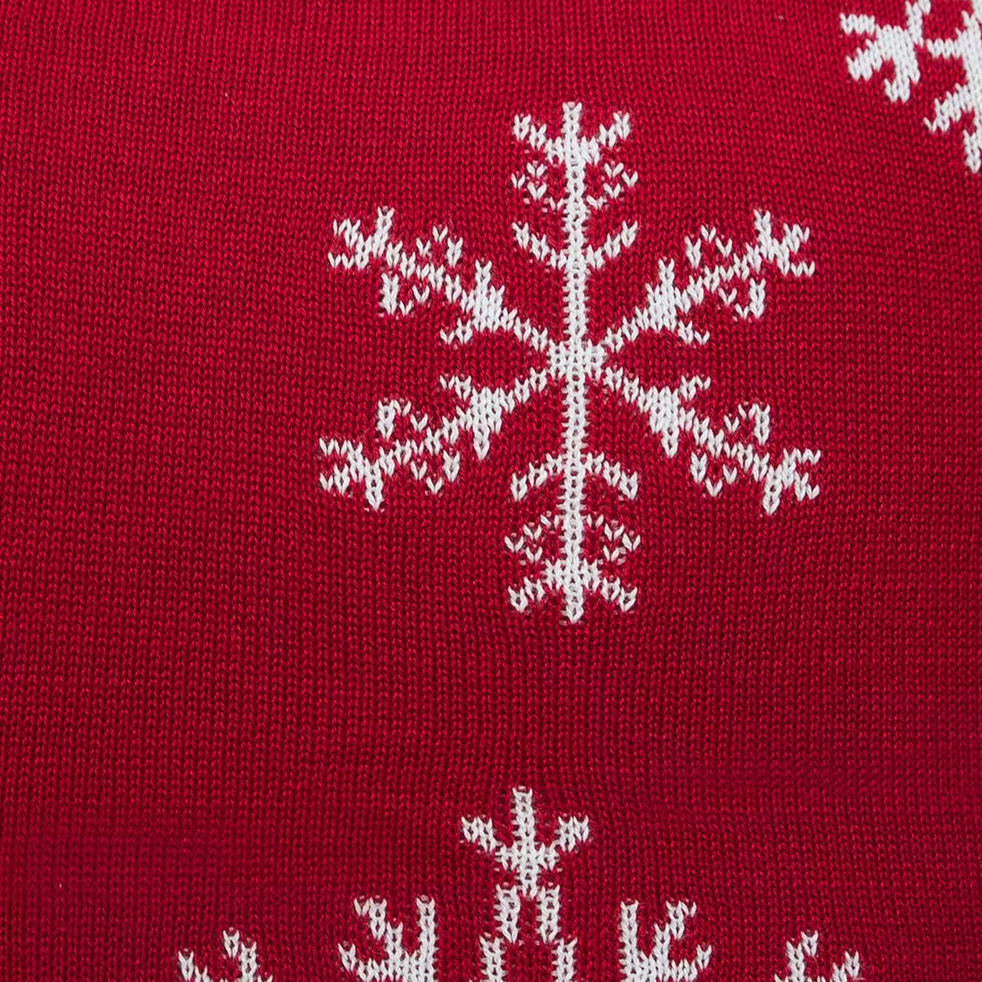 Dekoračný návlek pletený SUOMI vločky červená