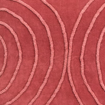 Dekoračný návlek COTTON VELVET polkruhy tehlová