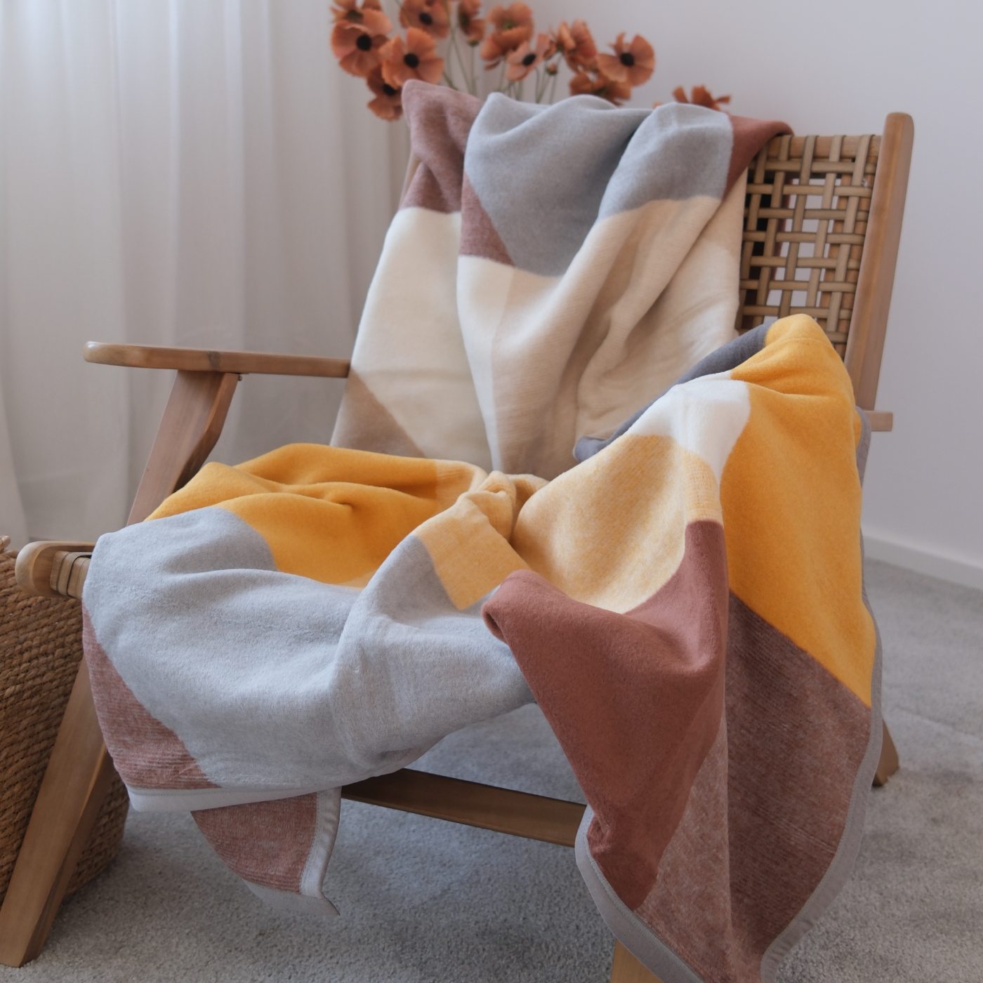 Deka VELURO trapezo multi hrdzavá hnedá