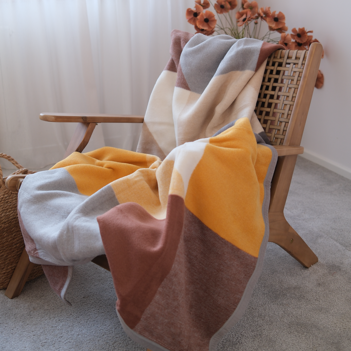 Deka VELURO trapezo multi hrdzavá hnedá