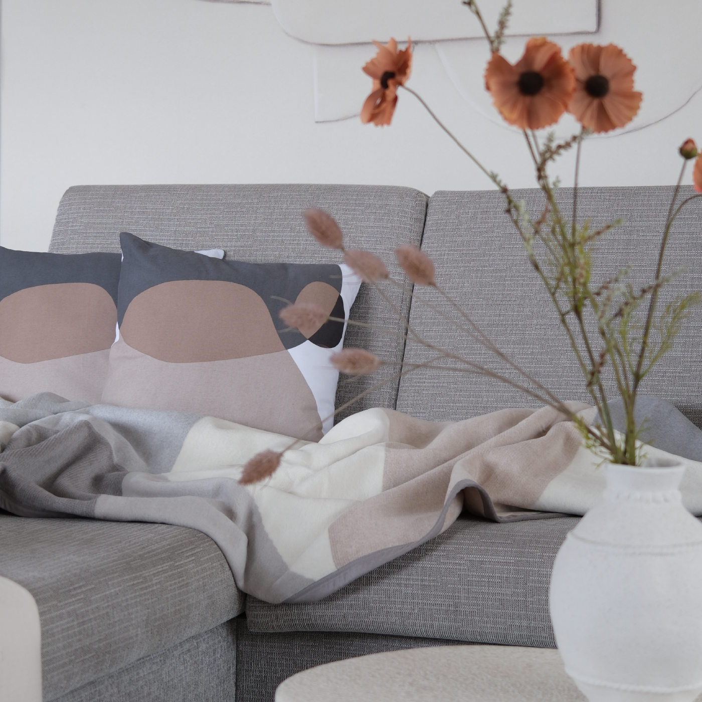 Deka VELURO trapezo sivá béžová