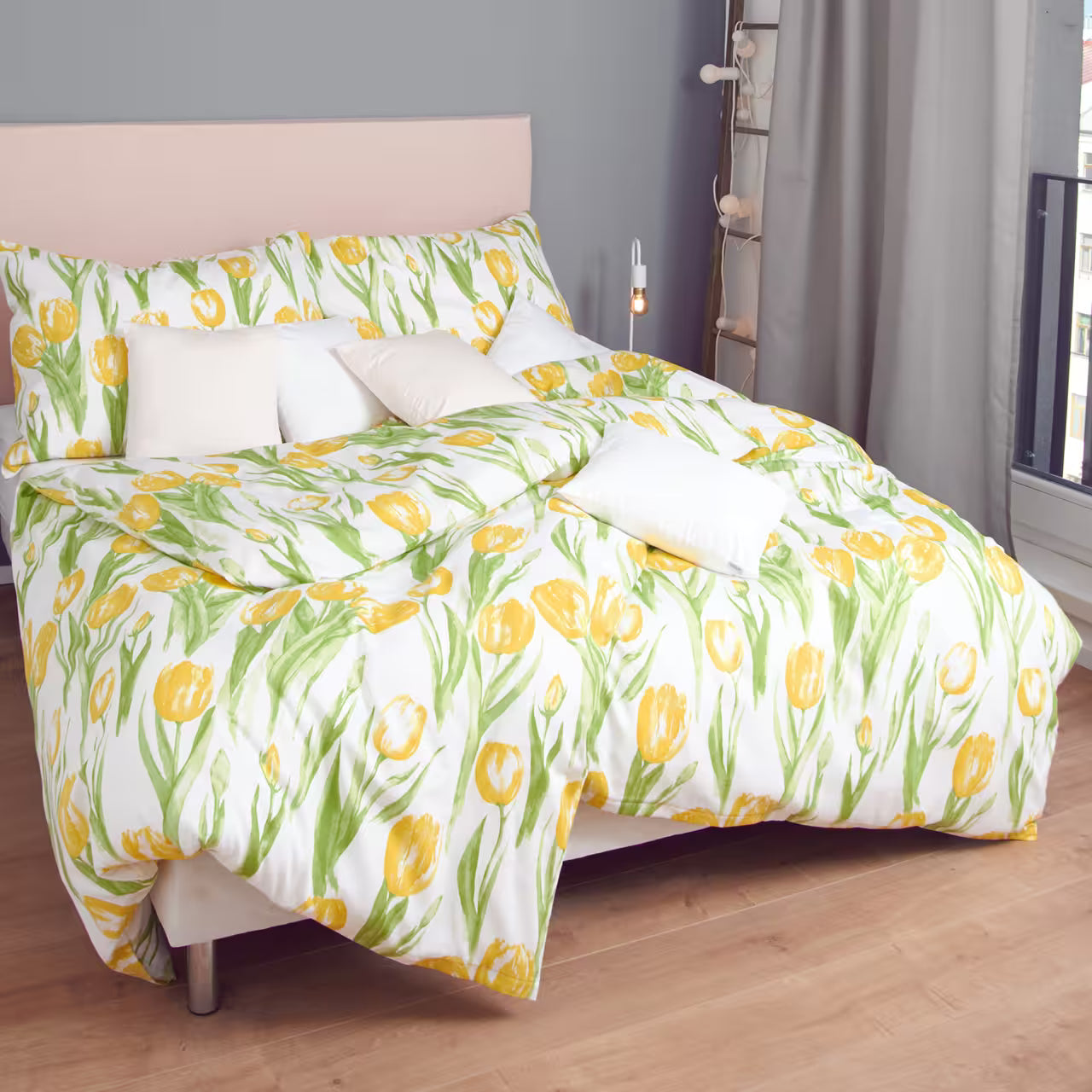 Obliečky SATÉN DESIGN tulips žltá