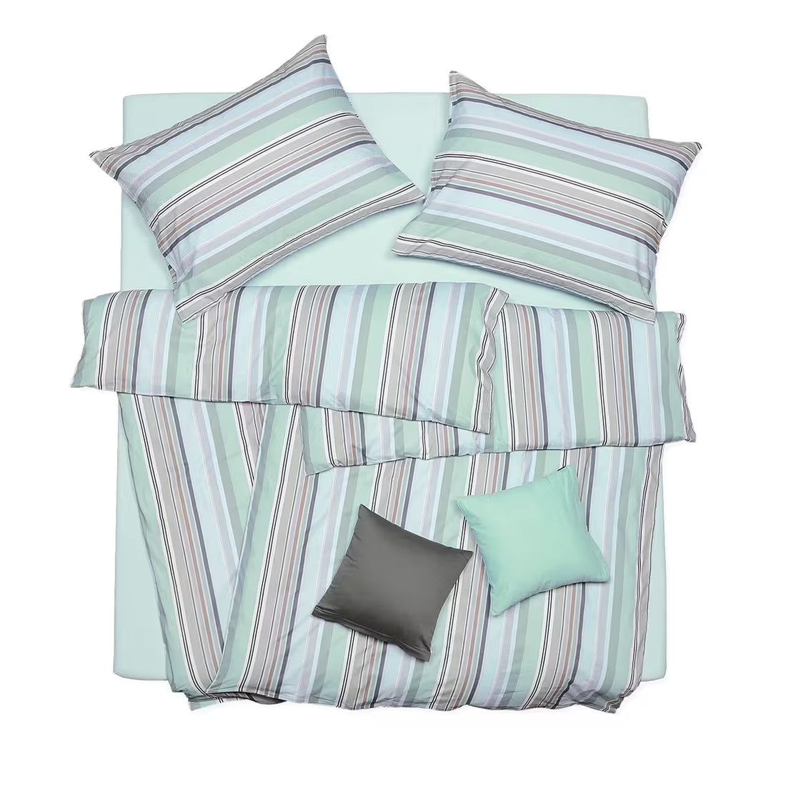 Obliečky KLASIK pruhy tyrkysová