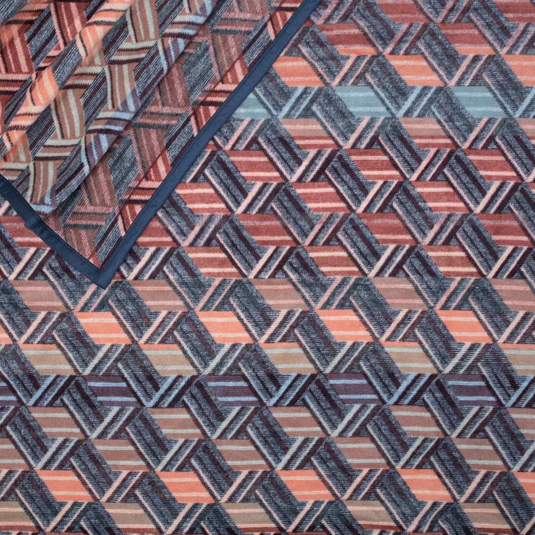 Deka VELURO zik-zak hrdzavá sivá